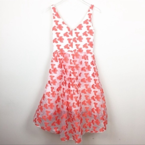 Eva by Eva Franco | Zander Butterfly Design Party Dress Orange & White-NWOT sz 2 - Picture 10 of 11